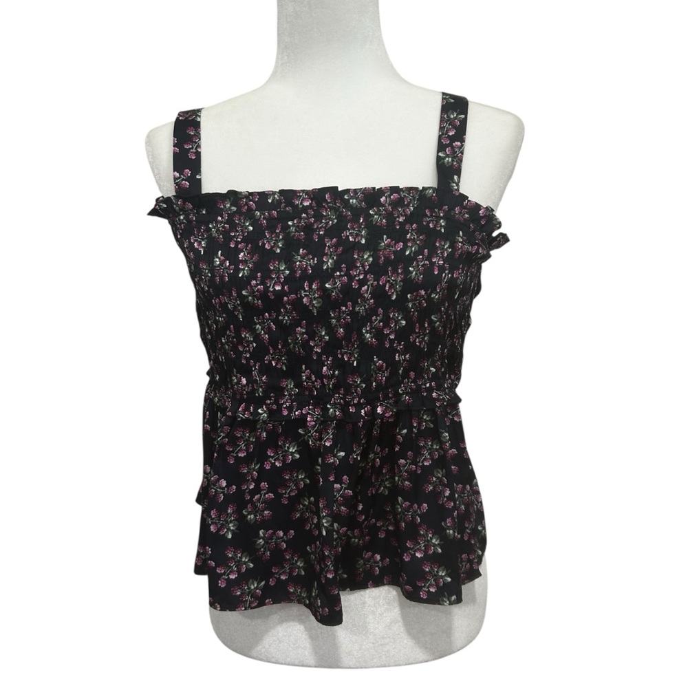 J. Crew baby doll top womens sz.XL floral feminine blue purple y2k summer ditzy